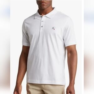 ROBERT GRAHAM MEN'S SOLID WHITE NEW POLO SHIRT MEDIUM